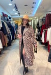 Leopar desen kaşe kaban