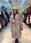 Leopar desen kaşe kaban