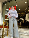 Taşlı denim pantolon