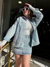 Taşlı Denim Takım