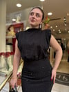 Taşlı vatkalı elbise