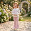 3 iplik %100 pamuk kız çocuk kalp nakışlı takım