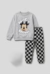 3 iplik erkek çocuk %98 pamuk Mickey damalı takım