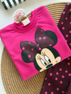 3 iplik kız çocuk %98 pamuk ispanyol taytlı Minnie takım