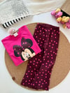 3 iplik kız çocuk %98 pamuk ispanyol taytlı Minnie takım