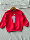 3 iplik Laciel kız çocuk kırmızı  sweatshirt