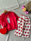 3 iplik Laciel kız çocuk kırmızı  sweatshirt