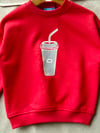 3 iplik Laciel kız çocuk kırmızı  sweatshirt