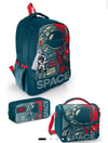 Coral High Kids Çivit Kırmızı Astronot Desenli 3'lü Okul Çanta Seti SET0114389