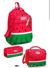 Coral High Kids Kırmızı Yeşil Karpuz Desenli 3 lü Okul Çanta Seti SET0114428