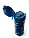 Coral High Kids Lacivert Mavi Dinozor Desenli Pipetli ve Direkt İçim Çelik Termos 500 ml 31907