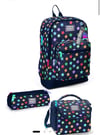 Coral High Kids Lacivert Renkli Yıldız Desenli 3'lü Okul Çanta Seti SET0133209