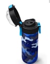 Coral High Kids Lacivert Saks Kamuflaj Desenli Pipetli ve Direkt İçim Çelik Termos 500 ml 31889