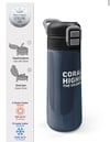 Coral High Kids Lacivert Turuncu Çizgili Pipetli ve Direkt İçim Çelik Termos 500 ml 31998