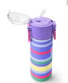Coral High Kids Milka Gri Sarı Çizgi Desenli Pipetli ve Direkt İçim Çelik Termos 500 ml 38102