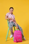 Coral High Kids Neon Pembe Su Yeşili Kalp Desenli Dört Bölmeli Okul Sırt Çantası 23113