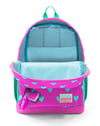 Coral High Kids Neon Pembe Su Yeşili Kalp Desenli Dört Bölmeli Okul Sırt Çantası 23113