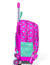 Coral High Kids Neon Pembe Su Yeşili Kalp Desenli Üç Bölmeli Çekçekli Okul Sırt Çantası 23133