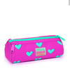 Coral High Kids Neon Pembe Su Yeşili Kalp Desenli Üç Bölmeli Kalem Çantası 22317