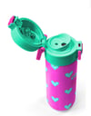 Coral High Kids Neon Pembe Su Yeşili Kalp Desenli Pipetli ve Direkt İçim Çelik Termos 500 ml 31906