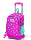 Coral High Kids Neon Pembe Su Yeşili Kalp Desenli Üç Bölmeli Çekçekli Okul Sırt Çantası 23133