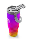 Coral High Kids Neon Renkli Dama Desenli Pipetli ve Direkt İçim Çelik Termos 900 ml 38729
