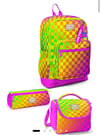 Coral High Kids Neon Renkli Dama Desenli 3'lü Okul Çanta Seti SET0133203