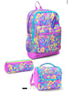 Coral High Kids Pembe Sarı Lavanta Kamuflaj Desenli 3'lü Okul Çanta Seti SET0133201