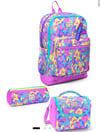 Coral High Kids Pembe Sarı Lavanta Kamuflaj Desenli 3'lü Okul Çanta Seti SET0133201