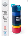 Coral High Kids Renkli Çizgi Desenli Pipetli ve Direkt İçim Çelik Termos 500 ml 38122