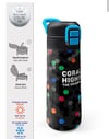Coral High Kids Siyah Renkli Petek Desenli Pipetli ve Direkt İçim Çelik Termos 500 ml 38110