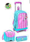 Coral High Kids Turkuaz Pembe Çizgili 3'lü Okul Çanta Seti SET0123971
