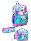 Coral High Kids Turkuaz Pembe Dondurmalı Kedi Desenli 3'lü Okul Çanta Seti SET0123751