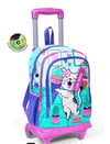 Coral High Kids Turkuaz Pembe Dondurmalı Kedi Desenli Üç Bölmeli Çekçekli Okul Sırt Çantası 23951