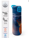 Coral High Kids Turuncu Lacivert Basketbol Desenli Pipetli ve Direkt İçim Çelik Termos 500 ml 31967
