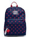 Coral High Lacivert Kırmızı Kalp Desenli Okul Sırt Çantası 33229