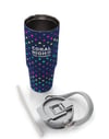 Coral High Lacivert Puantiyeli Desenli Pipetli ve Direkt İçim Çelik Termos 900 ml 38714