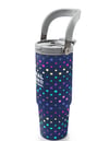 Coral High Lacivert Puantiyeli Desenli Pipetli ve Direkt İçim Çelik Termos 900 ml 38714