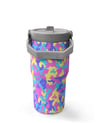 Coral High Pembe Sarı Lavanta Kamuflaj Desenli Katlanır Ağızlıklı Çelik Termos 600 ml 38901