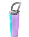 Coral High Renkli Çizgili Desenli Pipetli ve Direkt İçim Çelik Termos 900 ml 38708