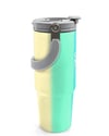 Coral High Renkli Çizgili Desenli Pipetli ve Direkt İçim Çelik Termos 900 ml 38708