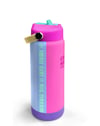 Coral High Renkli Pembe Lila Desenli Katlanır Ağızlıklı Çelik Termos 650 ml 38361