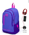 Coral High Sport Lavanta Mor Üç Bölmeli USB Şarjlı Kulaklık Çıkışlı Sırt Çantası 23234