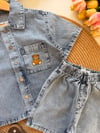 Erkek çocuk yazlık denim şortlu takım