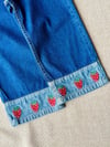 Kız çocuk çilekli denim pantolon 