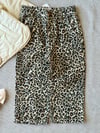 Kız çocuk leopar desenli yumuşak denim pantolon 