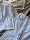 Kız çocuk özel seri çiçek nakışlı denim takım(1beden küçük alınız)