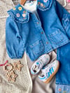 Kız çocuk özel seri denim takım çiçekli