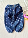 Kız çocuk puantiyeli denim pantolon