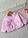 Kız çocuk  soft pembe kapitone ceket